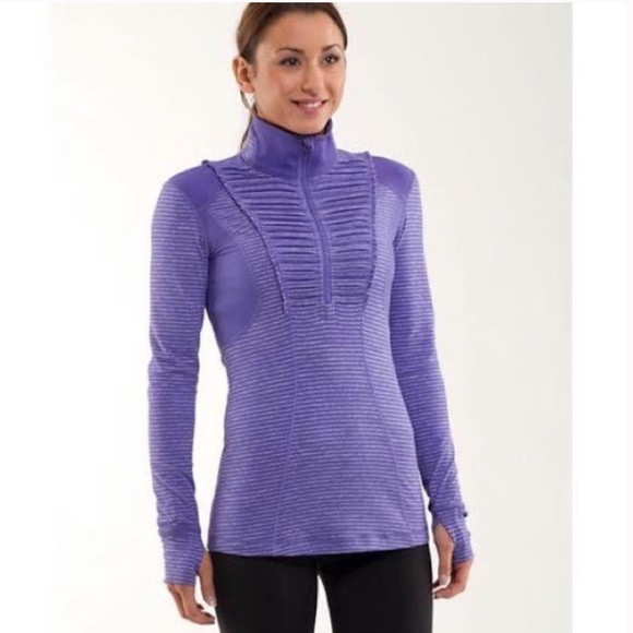 lululemon athletica Jackets & Blazers - LULULEMON HALF ZIP STRIPPED JACKET